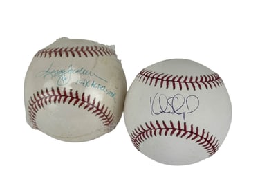Reggie Jackson Kelly Shoppach Signed MLB Baseballs