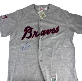 Hank Aaron HOF 82 755 Atlanta Braves Jersey SIGNED