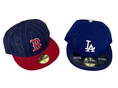Manny Ramirez MLB Autographed Baseball Caps 2p LOT