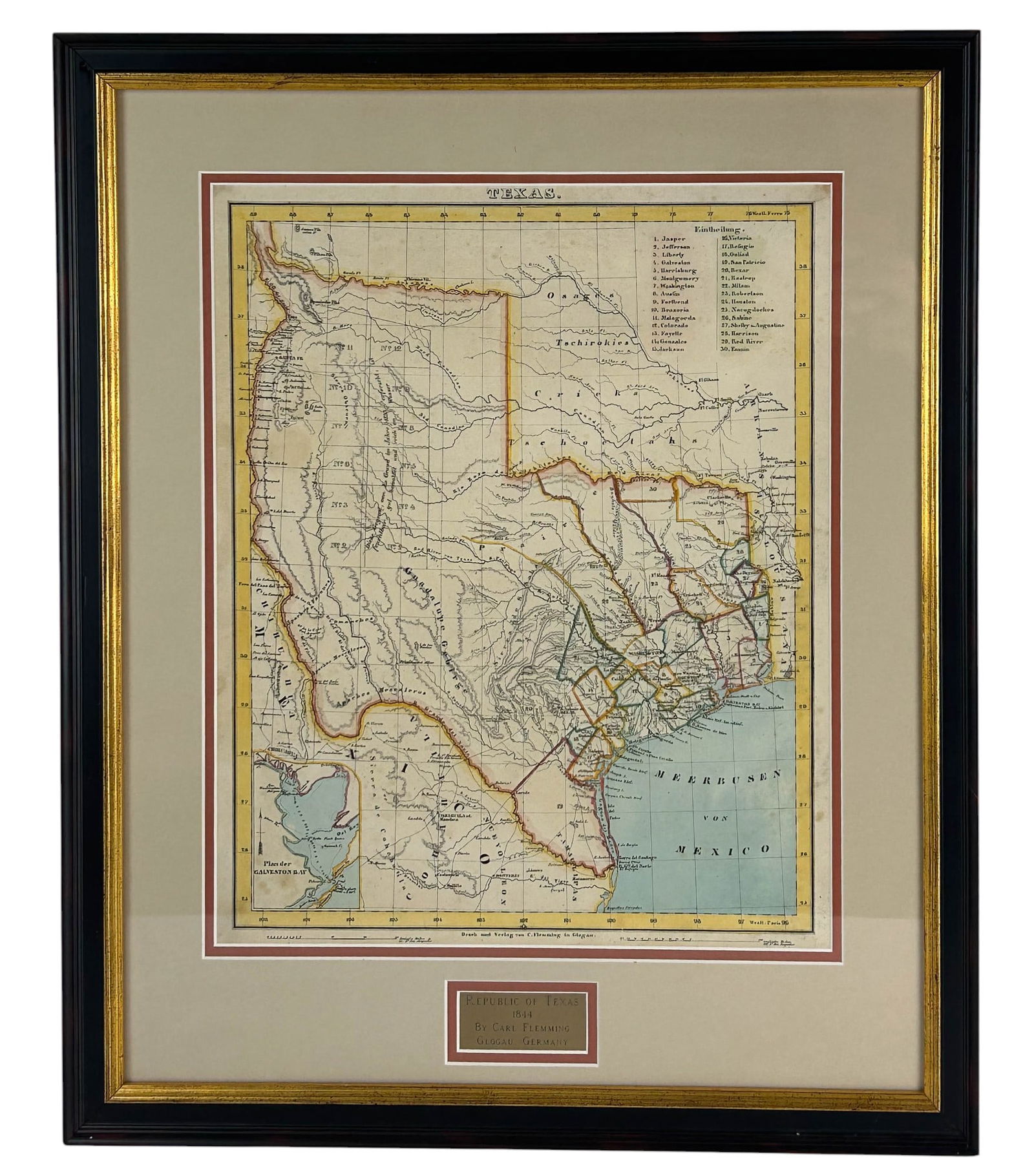 1844 Republic of Texas Color Map by Carl Flemming (1 of 6)