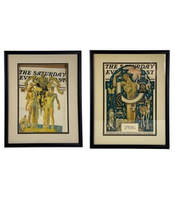 Saturday Evening Post Color Illustrated Poster LOT