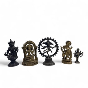 Indian Bronze Hindu Religion Deity Sculpture LOT