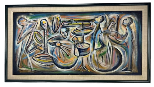 Roy Steinberg 20th C Abstract Figural Oil Painting