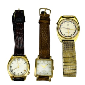 Bulova Accutron Duo Wind Mens Wrist Watch 3pc LOT