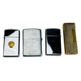 Dunhill & Zippo Cigarette Pocket Lighters 4pc LOT