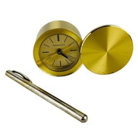 Tiffany Sterling Ballpoint Pen Swiss Quartz Clock