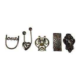 Tiffany Blackinton Sterling Money Clip Keyring 5pc