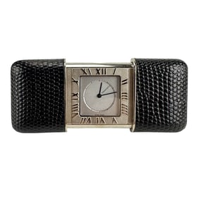 Tiffany Co. Atlas Swiss Travel Clock Leather Case