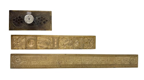 Tiffany Studios Bronze Bookmark Blotter Ends 3pc