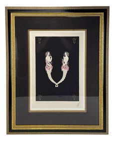 Erte 1892-1990 The Letter V Colored LE Lithograph