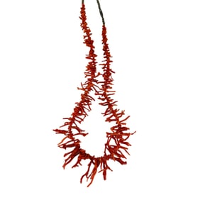 Mediterranean Graduated Branch Red Coral Necklace