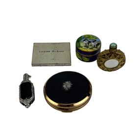 Cloisonne Box Lorgnette Filigree Bottle & Compacts