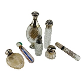 Sterling 925 Mount Glass Perfume Bottle ESTATE LOT