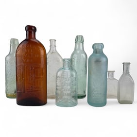 Antique Assortment of Dug Up Glass Bottles 8pc LOT
