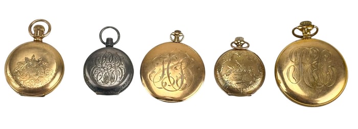 Elgin American Waltham Hampden Pocket Watch 5p LOT