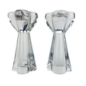 Baccarat French Crystal Diomede Candle Holders PAIR