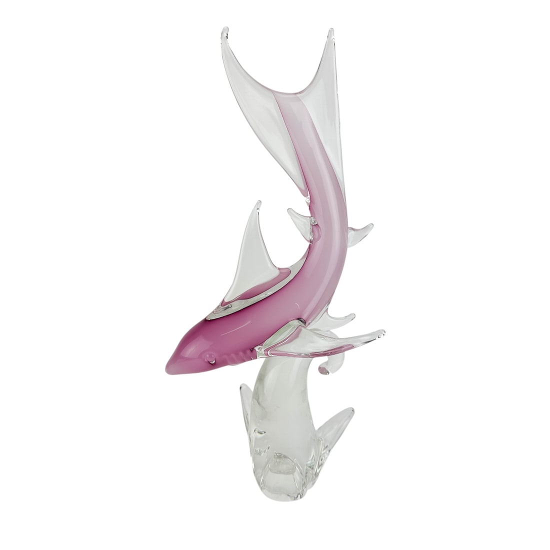 Murano Art Glass Pink caused Reef Shark Sculpture (1 of 4)