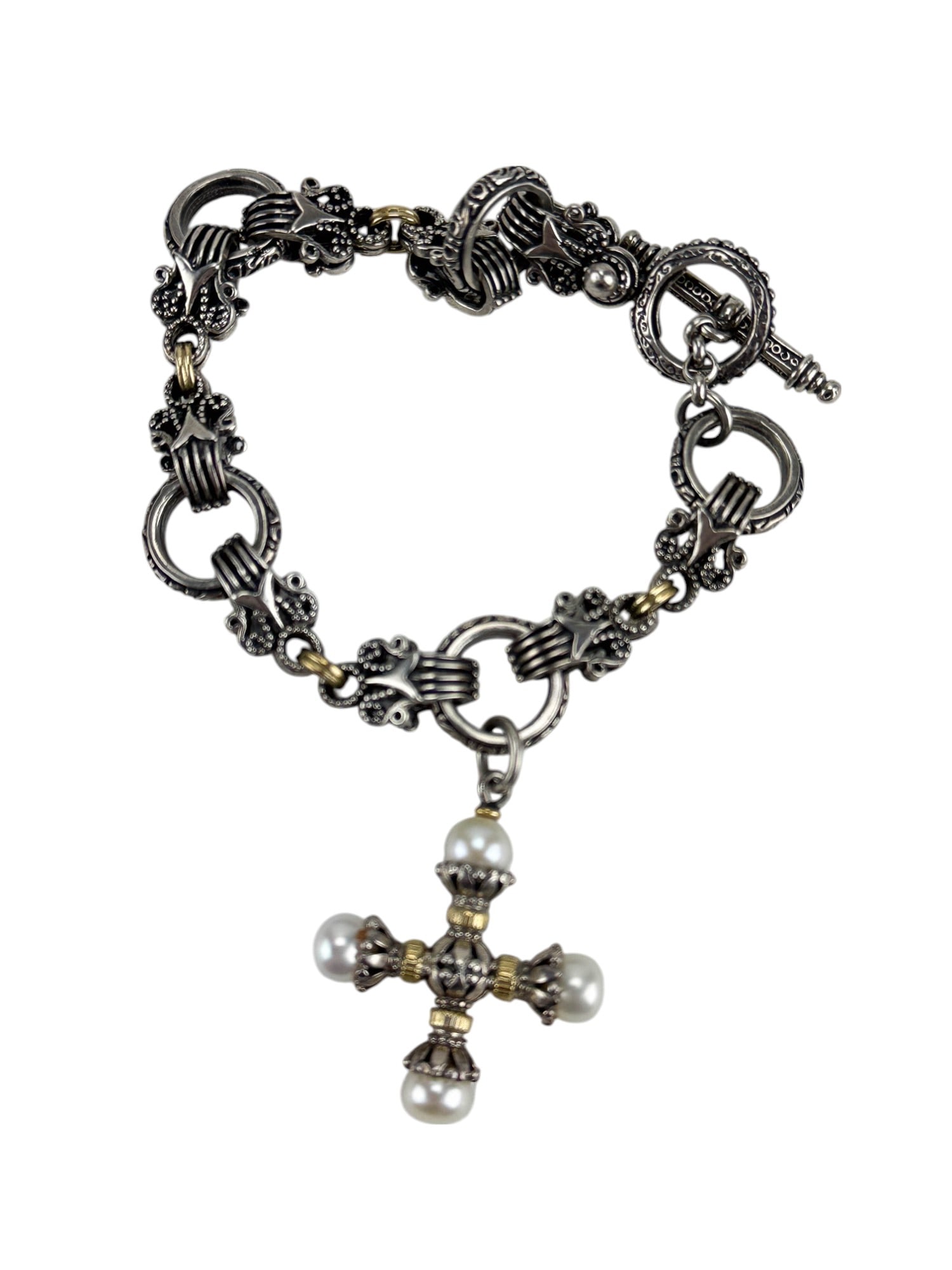 Konstantino Sterling 925 18K Gold Pearl Bracelet (1 of 3)