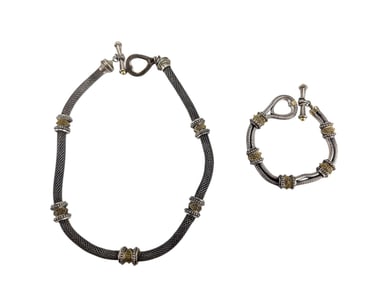 Konstantino Sterling 925 18K Choker & Bracelet LOT