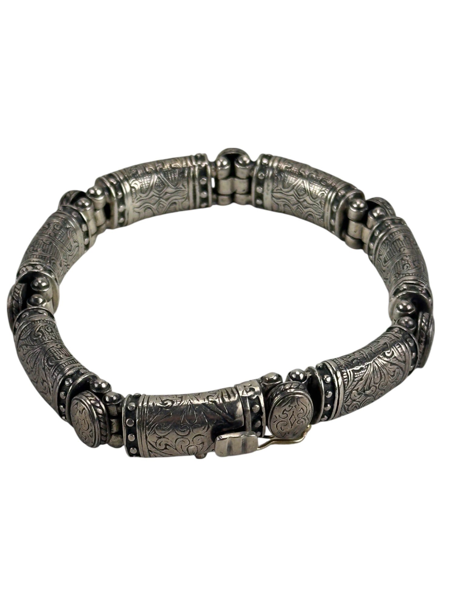 Konstantino Sterling & 18K Engraved Link Bracelet (1 of 5)