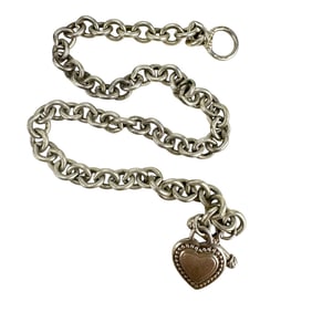 Judith Ripka Sterling Chain Heart Pendant Necklace