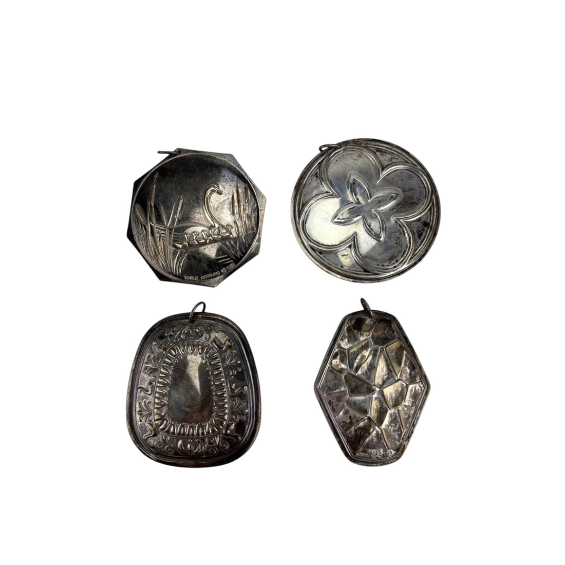 Towle Sterling Silver 925 Ornament Pendants 4p LOT (1 of 6)