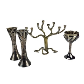 Rosenthal Silver Plated Candle Holders Menorah Cup 4p