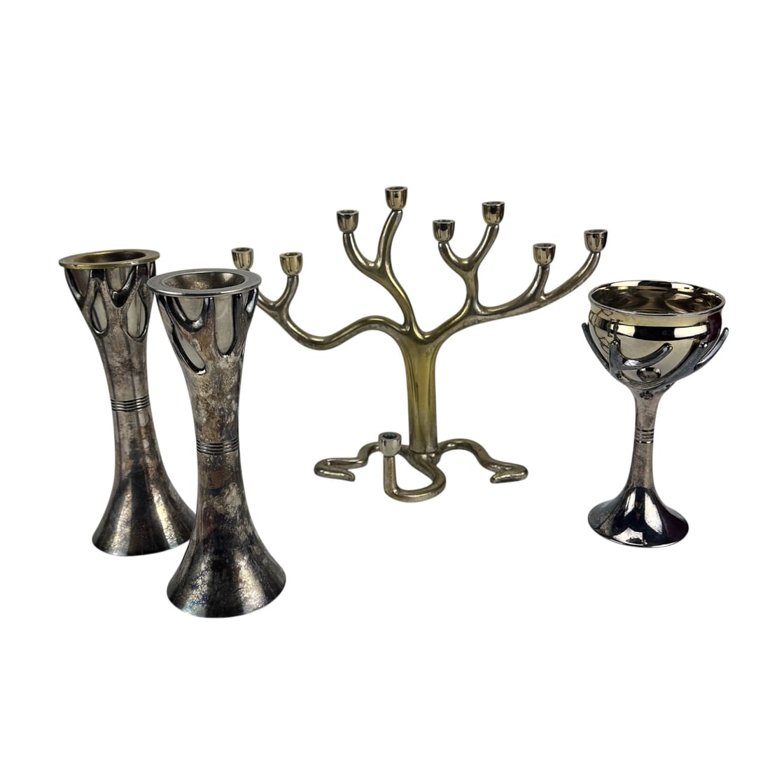 Rosenthal Silver Plated Candle Holders Menorah Cup 4p (1 of 7)