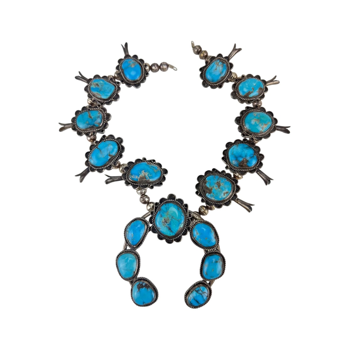 American Indian Sterling Turquoise Squash Blossom (1 of 6)