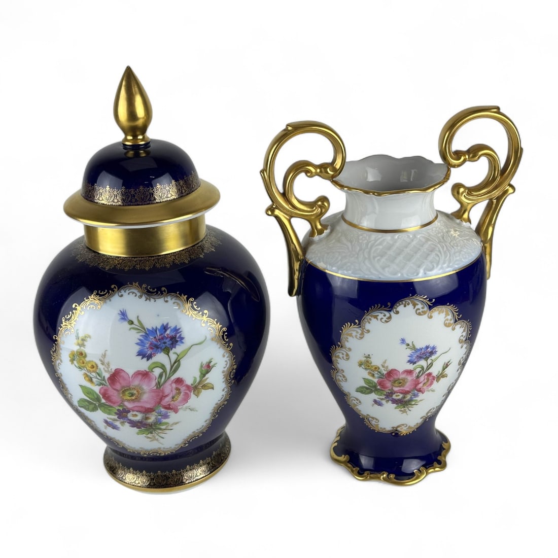 Schumann Arzberg Cobalt Floral Gold gilt Urn Vase (1 of 5)