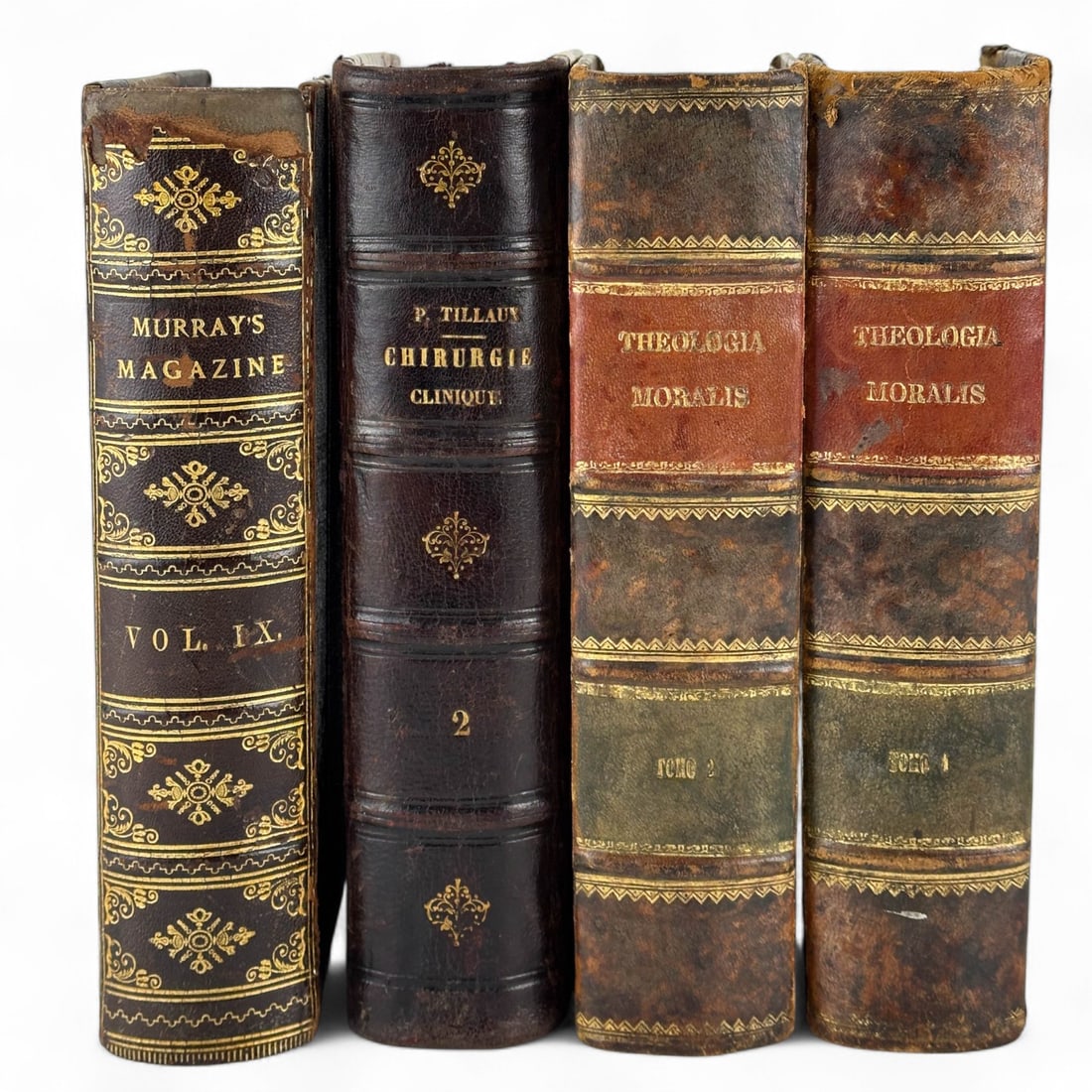 Antique 19th C Leather Bound Books 4pc ESTATE LOT (1 of 9)