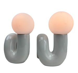 Abstract Sculptural Or of Modernist Ceramic Lamps