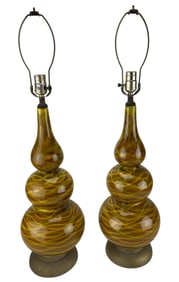 Ceramic Multicolor Double Gourd Style Table Lamps