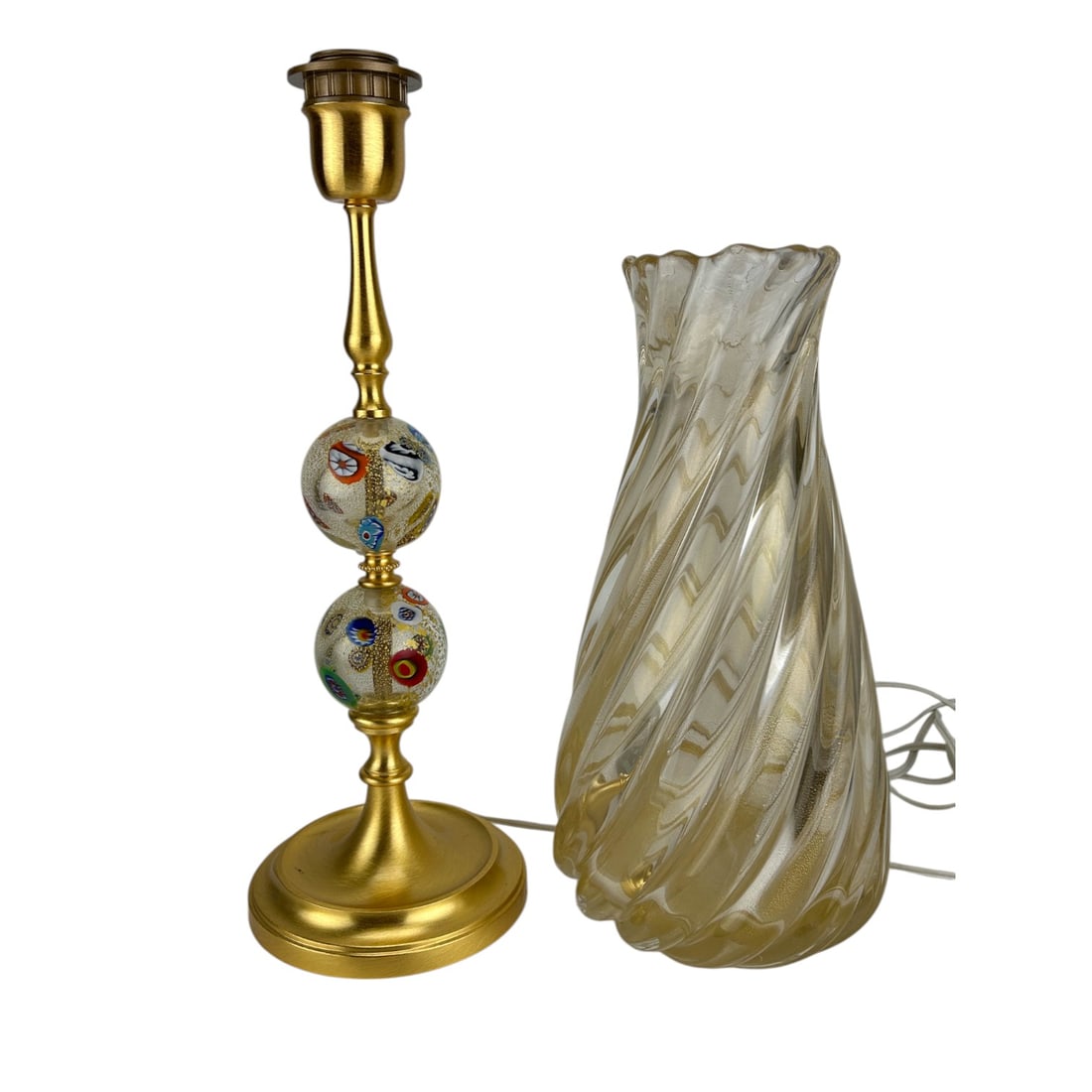 Seguso Signed Glass Vase & Murano Millefiori Lamp (1 of 5)