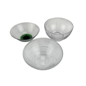 Salviati Queen Lace Studio Art Glass Bowl 3pc LOT