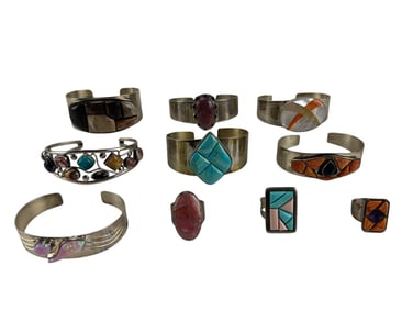 DTR 10 pc. Lot Sterling Rings Bracelets 313 Grams