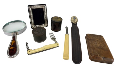 Antique Assorted Desktop Decorative Objects 8p LOT