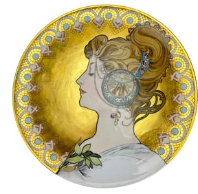JNP Limoges France Plate w Nouveau Female Portrait