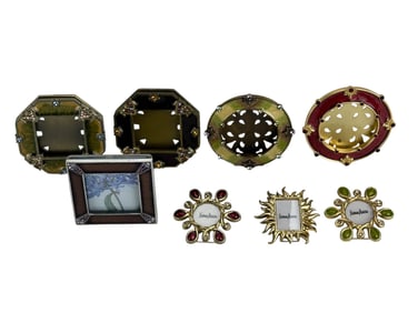 Jay Strongwater Swarovski Crystal Enamel Frame LOT