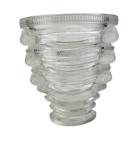 Lalique French Crystal St Marc Frosted Glass Vase