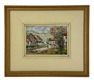 Impressionist Village Landscape Painting SIGNED
