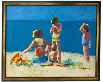 Impressionist Beach Landscape Oil Painting SIGNED