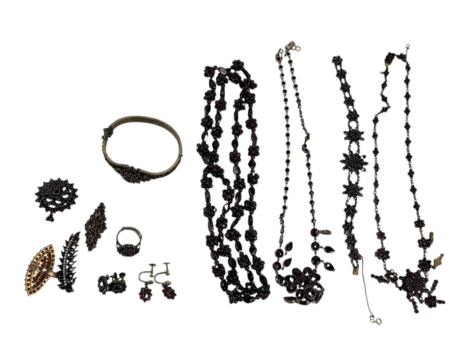 Garnet Pin Ring Pendant Necklace Bracelet 12pc LOT (1 of 5)