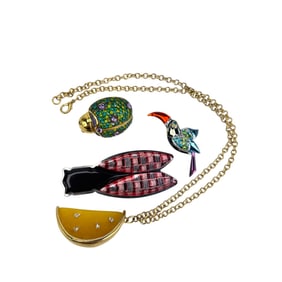 Givenchy Swarovski 925 Necklace Pendant Ring & Pin