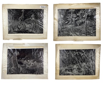 Jack Lawrence Wildlife & Landscape Etchings 4p LOT