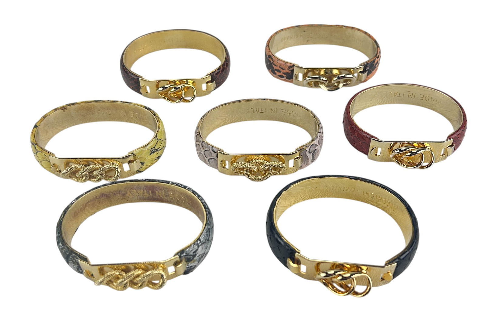 Italy Made 7 pc Lot 24k Gold Plated Bracelets (1 of 5)