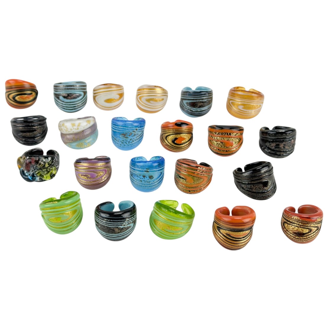 Antica Murrina Venezia Italian Lot 22 Murano Rings (1 of 7)