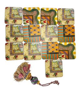 MacKenzie-Childs Coasters with Tassel Accent LOT