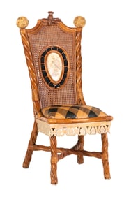 Mackenzie Childs Designer Woven Pineapple Chair
