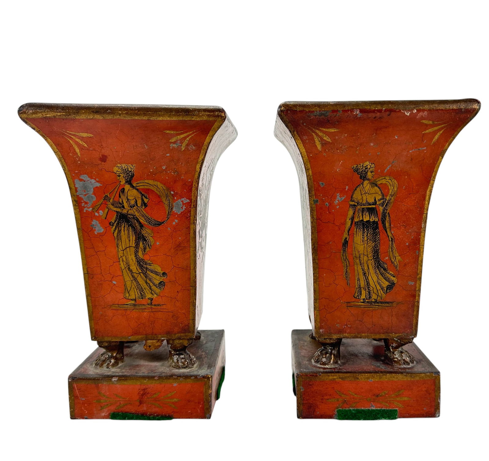 Neoclassical Style Pair of Tole Painted Planters (1 of 3)
